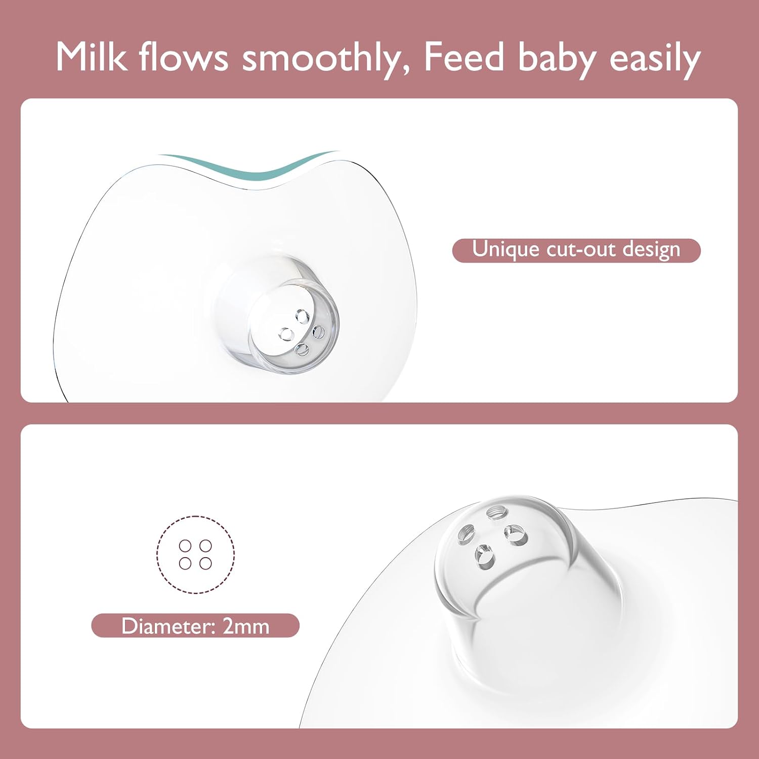 Momcozy Ultra-Thin Nipple Shields, Food-Grade Silicone with Carry Case 24mm