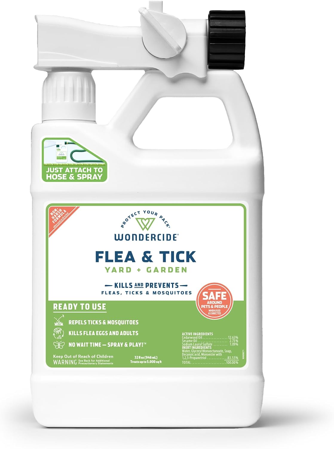 Wondercide - Flea & Tick Yard Spray with Natural Essential Oils - 32 oz