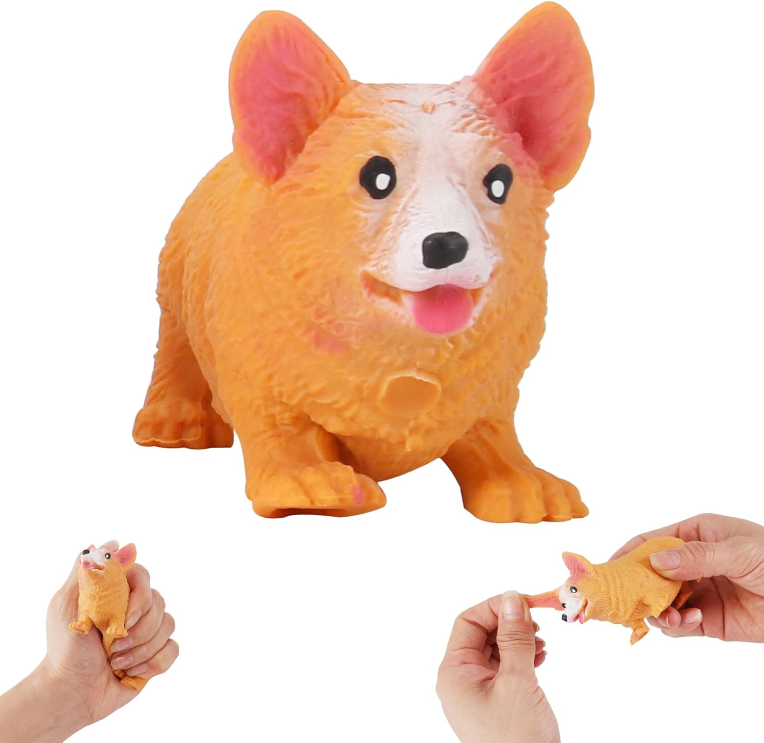 FauKait Squishies Squishy Toys Corgi Dog Stress Balls Toy for Kids Adults,Halloween&Christmas Toys,Party Favor Gifts for Children,Stress Relief Fidget Balls Filled with Sand to Relax (kejidog)