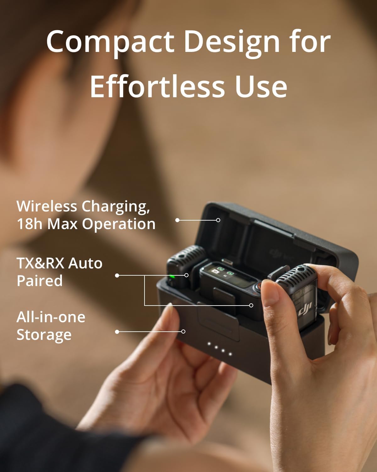 DJI Mic 2 (2 TX + 1 RX + Charging Case), All-in-one Wireless Microphone