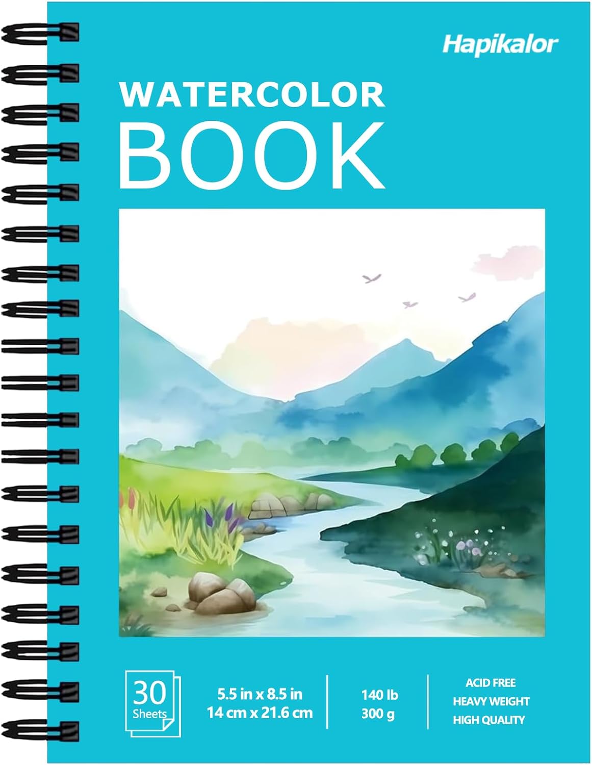 300gsm Pink Watercolor Paper Pad, 20 Sheets, Single Pad, 8.5×11 Inches