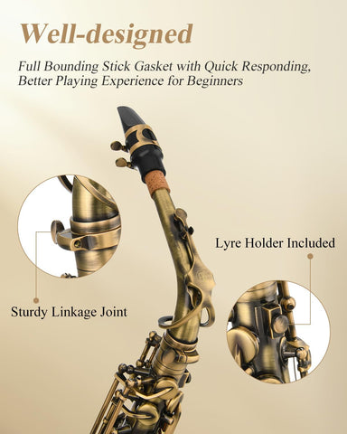 Eastar Alto Saxophone Beginner E Flat, Vintage Bronze Full Kit, AS-II-Ab