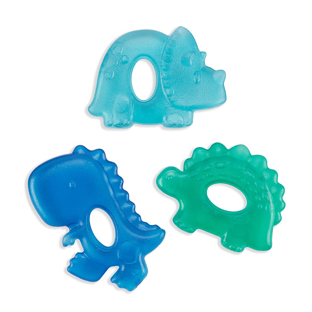 Itzy Ritzy Water-Filled Teethers for Teething Relief, Set of 3 (Dinosaur)