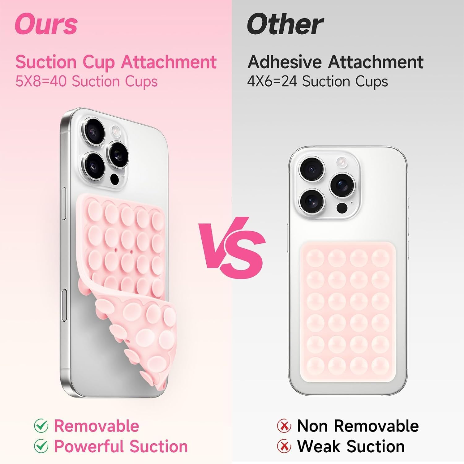 Yojaro Silicone Suction Cup Phone Case Mount Double Sided, Phone Accessories Hands-Free Strong Grip Holder for Selfies and Videos, Silicon Phone Stand for iPhone and Android Black