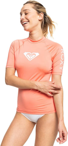 Roxy Womens Short Sleeve Compression Fit Rashguard, UPF 50+, Quick Dry, Recycled Swim Shirt