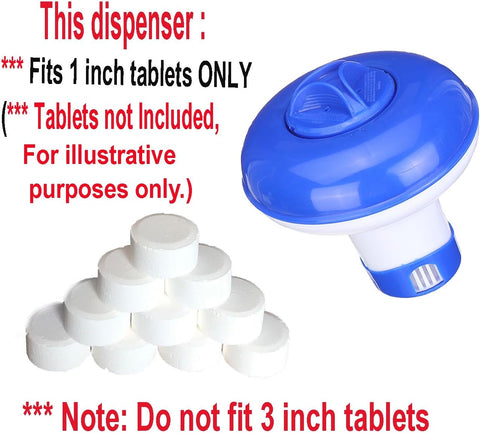 ATIE Collapsible/Retractable Mini 1" Chlorine/Bromine Tablet Dispenser for Small Kiddie Pool, Spa, Hot Tub, and Fountain, Ideal for Inflatable & Small Above-Ground Pools