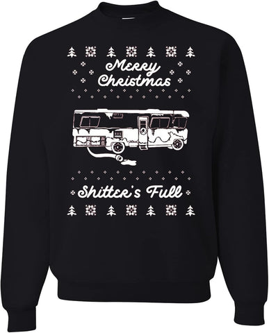 wild custom apparel Merry Christmas Shitters Full Ugly Christmas Sweater Crewneck Sweatshirt