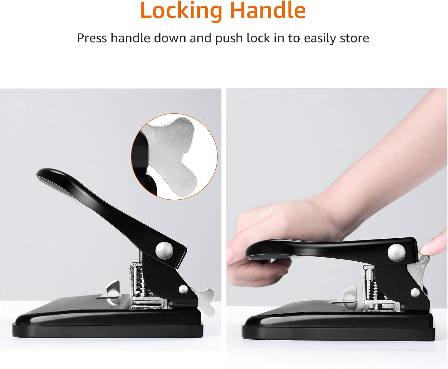 Amazon Basics 3 Hole Punch with Easy-Clean Tray, 30 Sheet Capacity, Black, 6-Pack