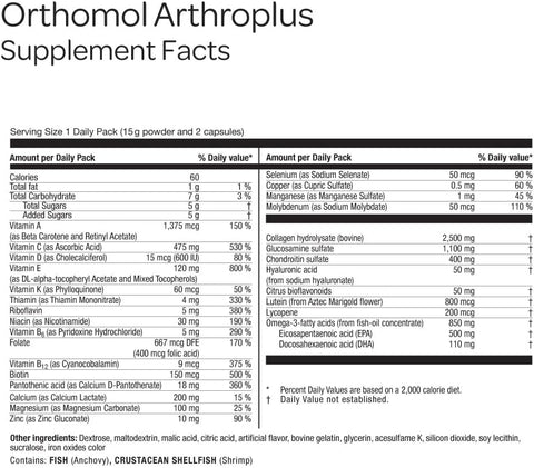 Orthomol Arthroplus Advanced Bone & Joint Supplement, 30-Day Supply