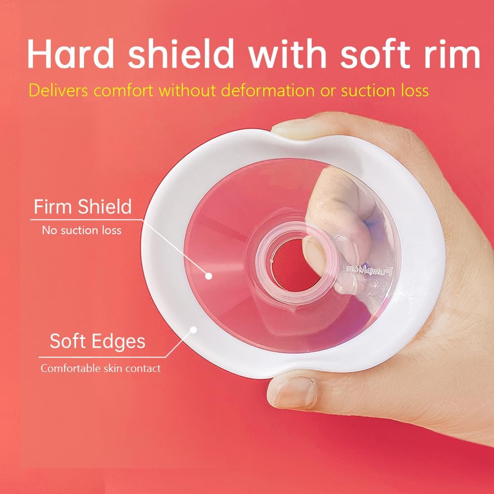 PumpMom-us 21mm Flanges Compatible with Spectra S2 S1 9 Plus Breast Pumps Accessories, Replacement Breast Shield for Spectra Pump Parts and 21 mm Flange