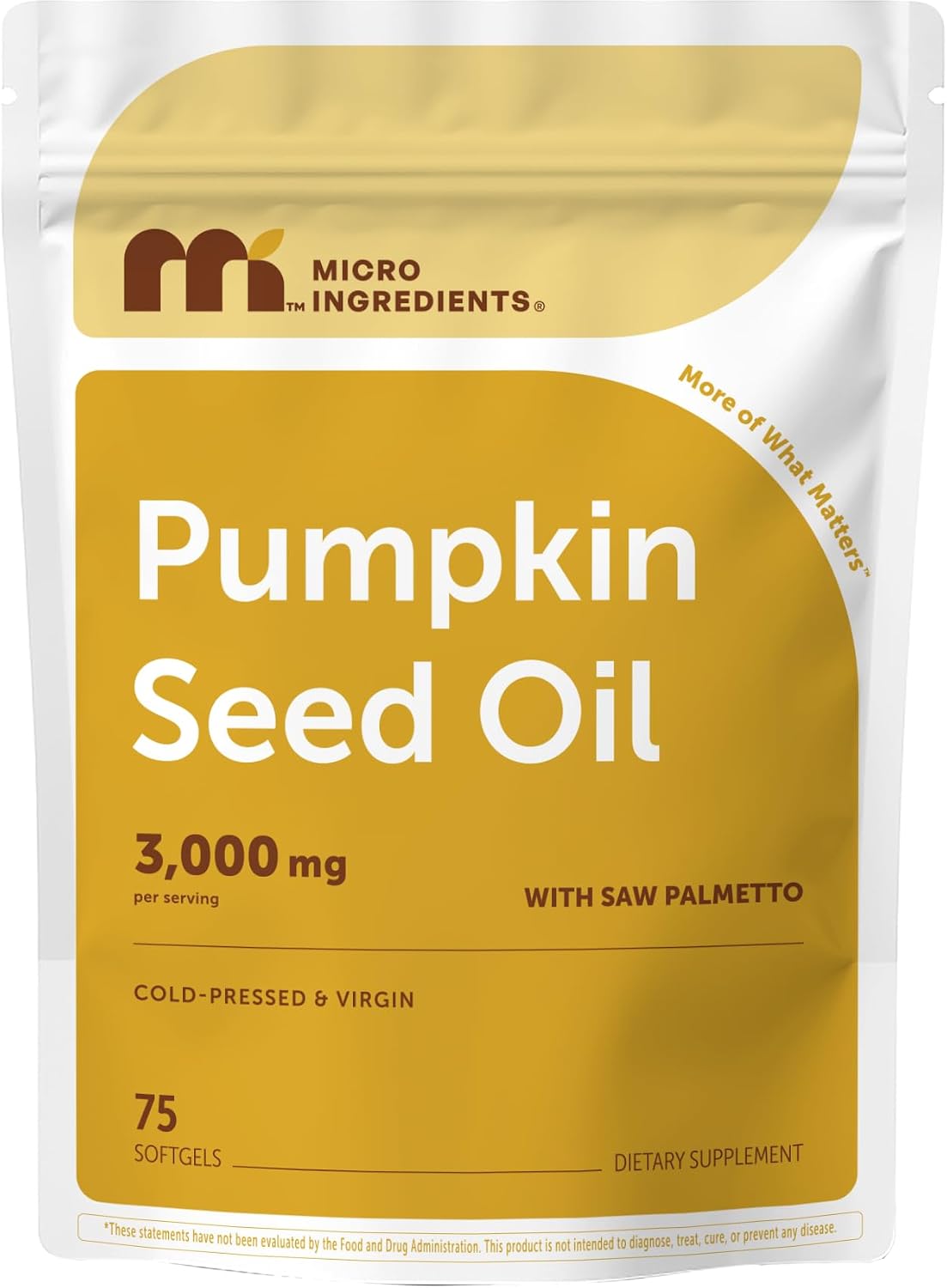 Micro Ingredients Pumpkin Seed Oil with Saw Palmetto, 75 Softgels