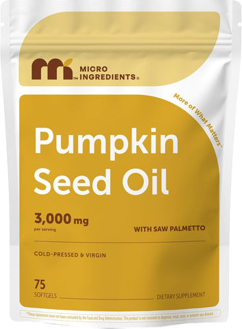 Micro Ingredients Pumpkin Seed Oil with Saw Palmetto, 75 Softgels