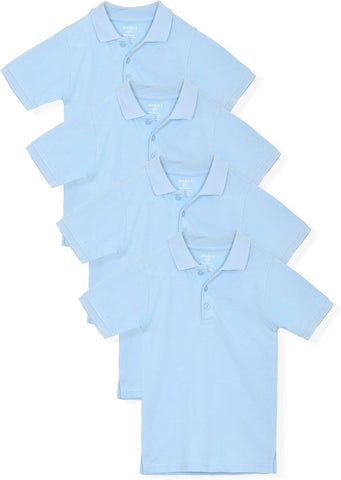 Studio 3 Boy’s - 4-Pack School Uniform Short and Long Sleeve Pique Polo Shirts