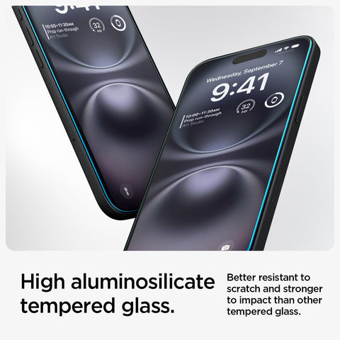 Spigen Tempered Glass Screen Protector [GlasTR EZ FIT] designed for iPhone 16 / iPhone 15 [2 Pack]