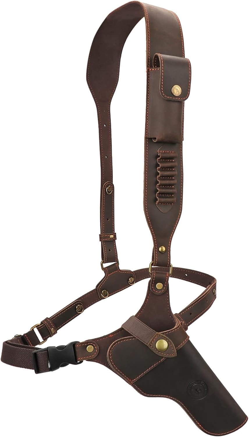 TOURBON Adjustable Chest Rig Pistol Shoulder Holster with Ammo Holder