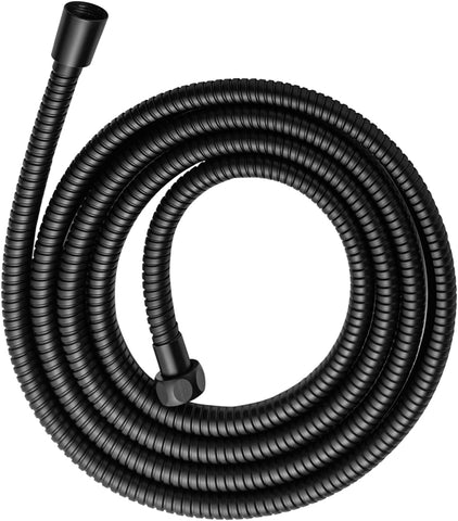 OFFO Shower Hose, 120 in Kink Free Stainless Steel Shower Hose Attachment Electroplating Handheld Shower Head Hose Flex Hoses Extension with Brass Insert & Nut for Pet Bathing Cleaning, Matte Black