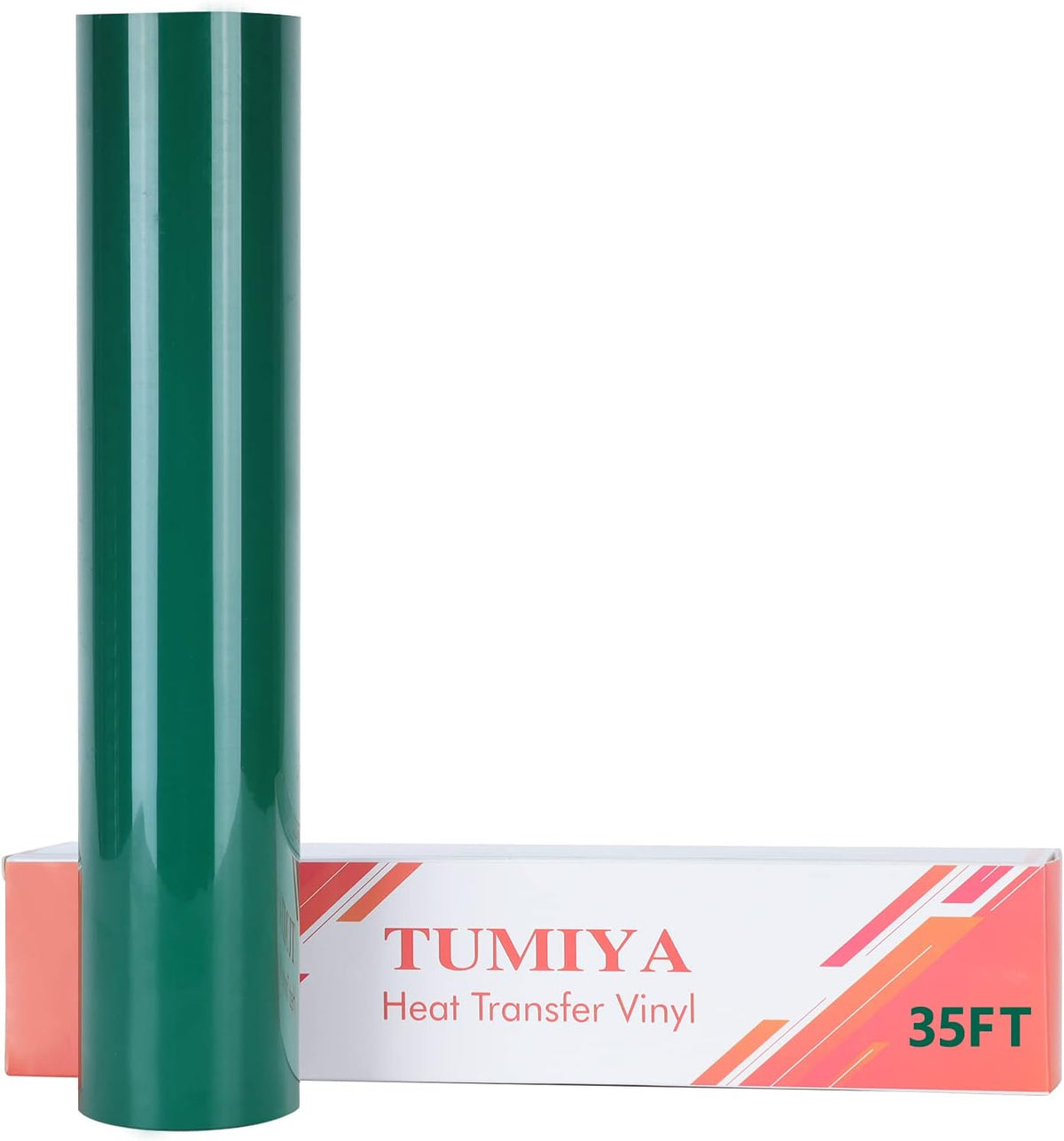 TUMIYA HTV Vinyl - 12" x 35 Ft Heat Transfer Vinyl, Green Iron on Vinyl, Glossy Adhesive HTV Roll Easy to Cut & Weed(Green)