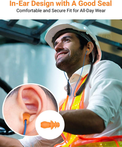 Bluetooth Work Headphones, OSHA-Compliant, 27dB NRR, 24H Playtime