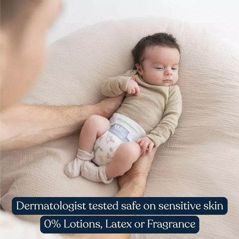 Millie Moon Luxury Diapers, CloudTouch Softness, 12-Hour Leak Protection, Hypoallergenic for Sensitive Skin (1-100ct)