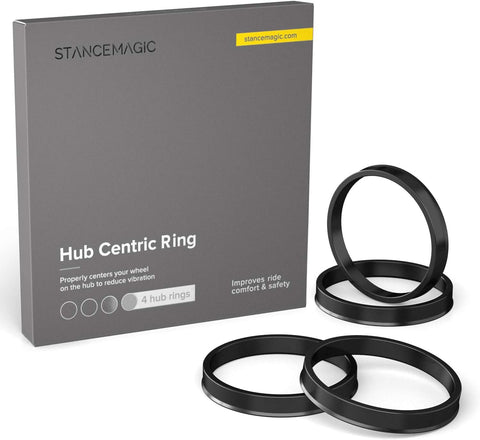 StanceMagic Hubcentric Rings (Pack of 4) - 54.1mm ID to 67.1mm OD - Black Poly Carbon Plastic Hubrings - Only Compatible with Scion Mazda Toyota with 54.1mm Vehicle Hubs and 67.1mm Wheel Centerbore