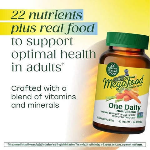 MegaFood One Daily Multivitamin for Women & Men, 22 Nutrients, 180 Tablets