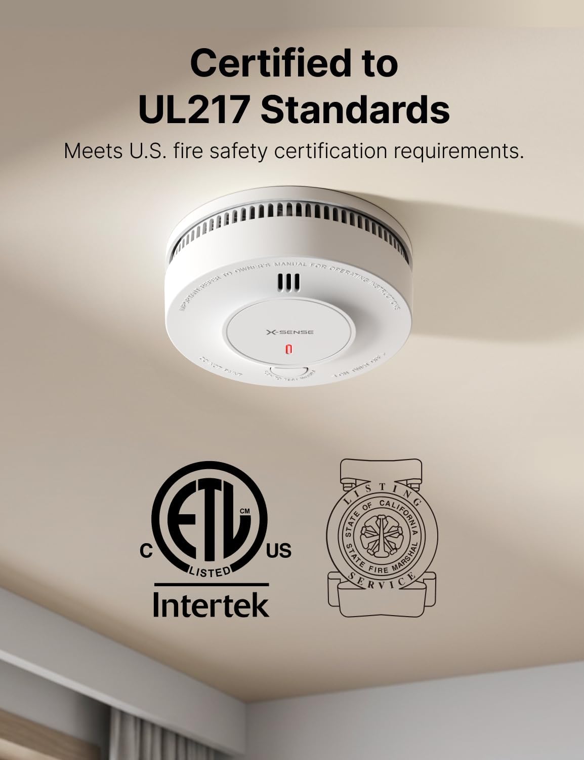 X-Sense Smoke Detector, 10-Year Battery, UL 217 Certified, SD2J0AX, 1-Pack