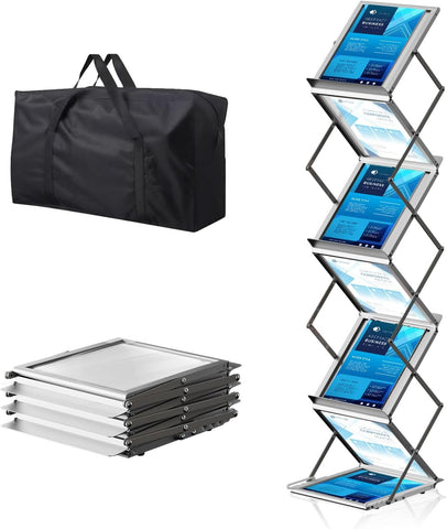 Brochure Display Stand, Magazine Literature Rack, 1-Pack Silver