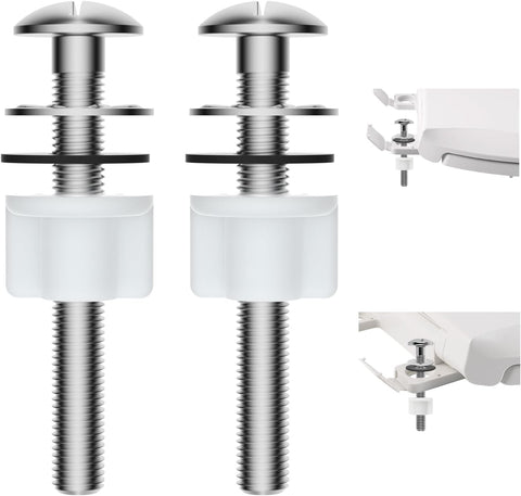 Hibbent 2 PCS Toilet Seat Bolt Kit, Stainless Steel Bolts with Plastic Nuts