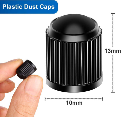 Tire Valve Stem Caps The Upgraded Version has a Sealing Ring for Car, Motorbike, Trucks, Bike, Bicycle （Black） (24)