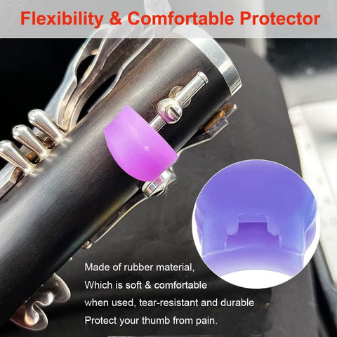 5 Pcs Soft Silicone Clarinet Oboe Thumb Rest Cushion Protector Thumb Protector Fit for Most Clarinet, 5 Colors