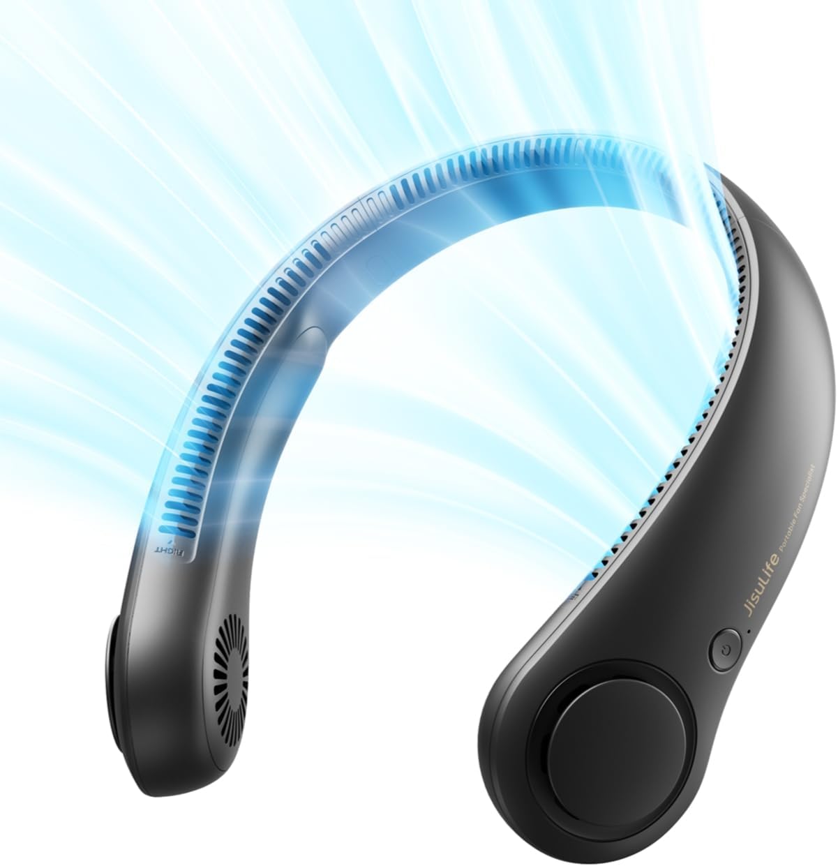 JISULIFE Portable Neck Fan, Hands-Free Bladeless, 5 Speeds, 4000 mAh