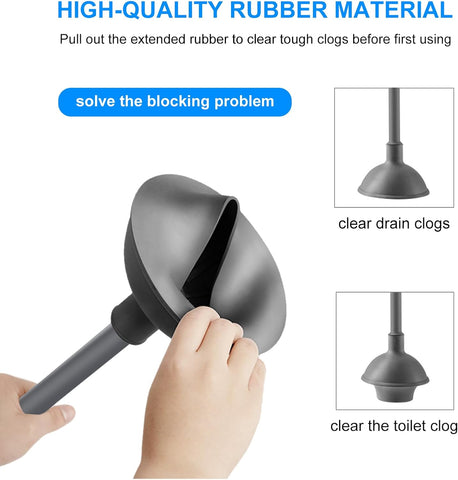 SetSail 3 Packs Toilet Brush and Plunger Set for Bathroom Cleaning, Gray