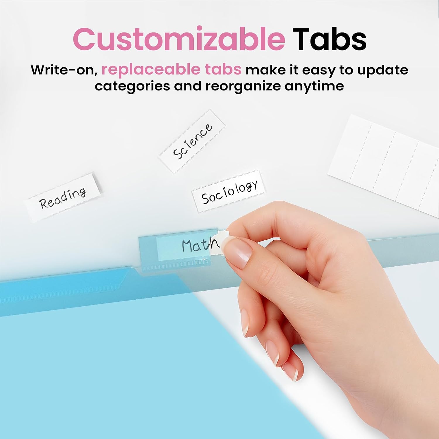 Taja 16 Count Dividers for 3 Ring Binder with Two Pockets, 8 Tabs Set