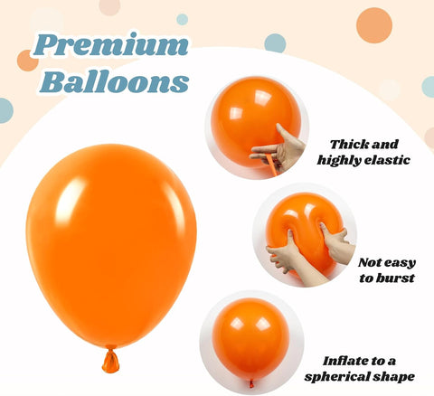 12inch Blue and Orange Balloons with Blue Orange White and Nude Balloons