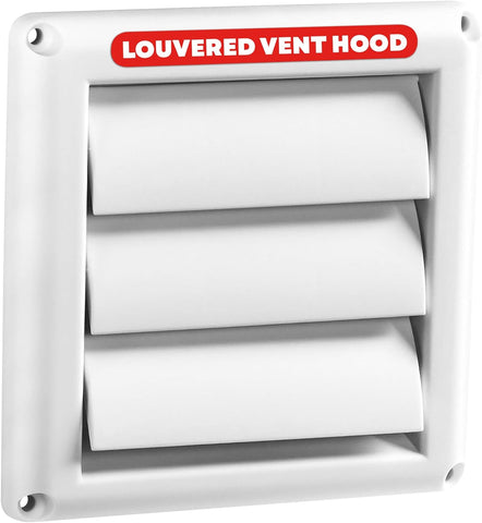 Deflecto Outdoor Dryer Vent Cover 4-Inch with Louvered Gravity Damper White