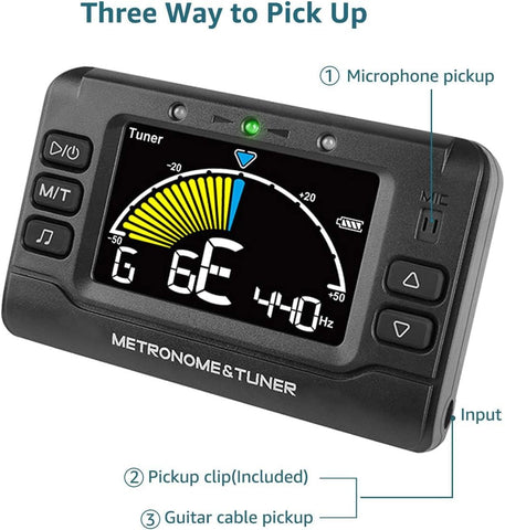 Wegrower Rechargeable 3 In 1 Digital Metronome Tuner Tone Generator