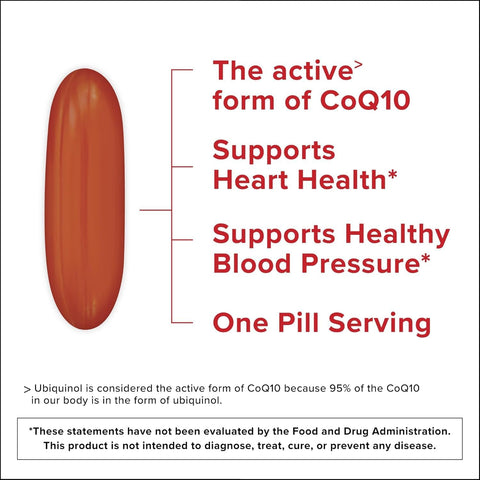 Qunol Ubiquinol 200mg, Extra Strength, Powerful Antioxidant, 60 Softgels | #1 Cardiologist Recommended Supplement for Heart Health, Coenzyme Q10 Supplement to support Vascular Health & Cellular Energy