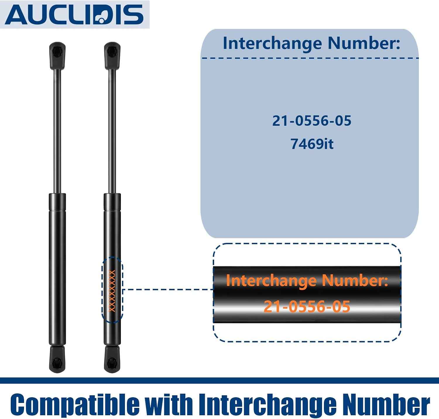 21-0556-05 7469it 13 Inch 67lb/300N Gas Strut Shock Spring Lift Support for Tool Box Weather Guard Steel and Aluminum Saddle Box, Set of 2 by AUCLIDIS