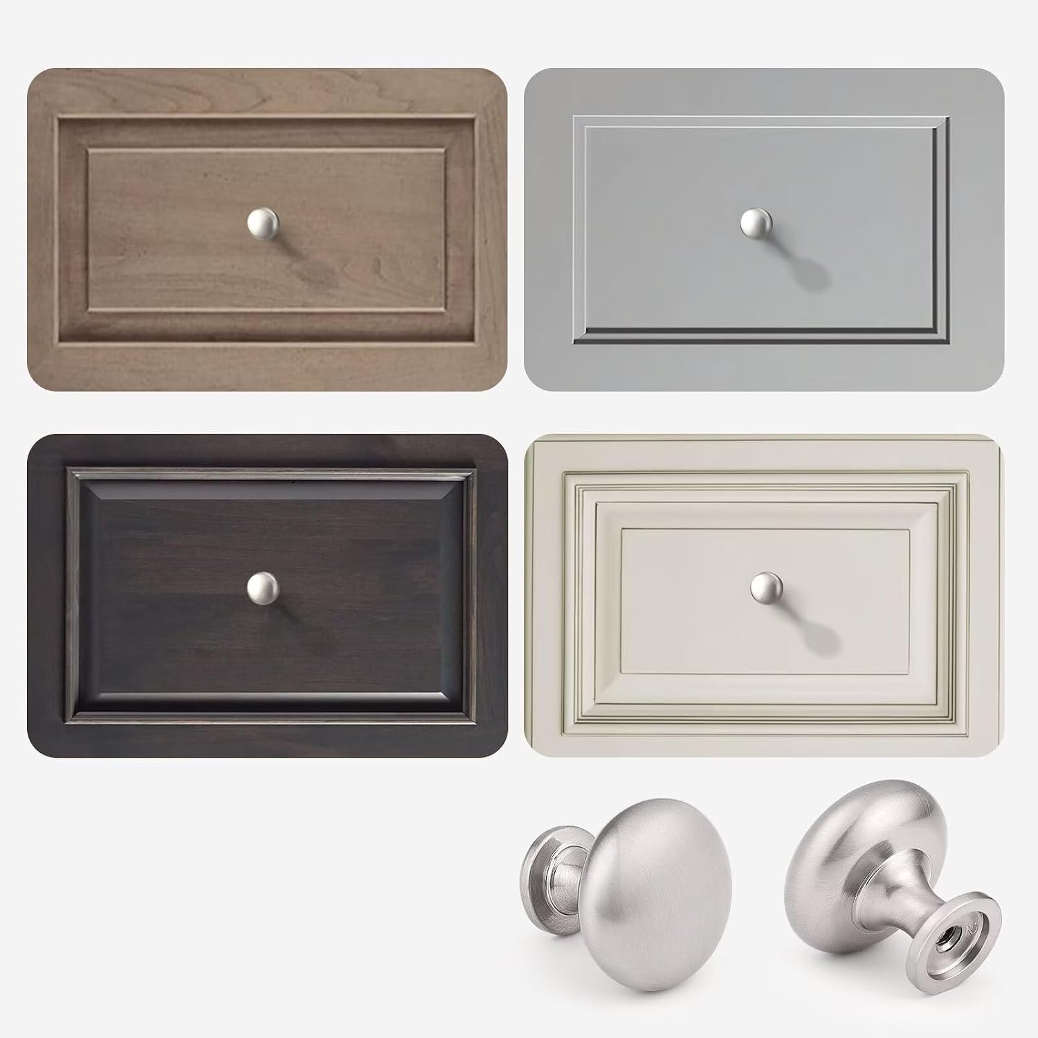 15 Pack Kitchen Cabinet Knobs, 1-3/16 Inch(29.5mm) Drawer Knobs Dresser Knobs,Satin Nickel Knobs Solid Drawer Pulls,Kitchen Cabinet Pulls for Dresser Drawers