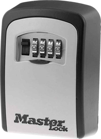 Master Lock Combination Wall Mount Key Lock Box Holds 5 Keys, Black, 5401EC | Wall Mounted Key Lock Box For Realtors, Landlords, Property Managers For Secure Key Storage, Resettable 4-digit Code
