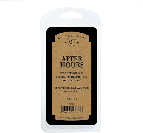 Manly Indulgence After Hours Scented Wax Melts, Wax Melt Warmer Cubes, Long Lasting Scented Wax Warmer Cubes, 4 Pack, 6 Cubes Each - Made in The USA