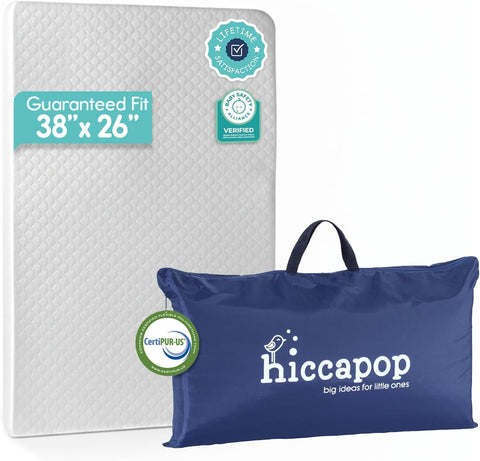 Hiccapop Playard Mattress Pad, Pack and Play Mattress with Carry Bag, 1.25"