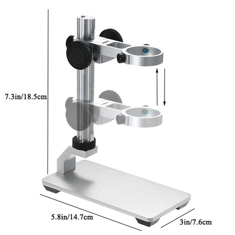 Jiusion Aluminium Alloy Universal Adjustable Professional Base Stand Holder Desktop Support Bracket for Max 1.4" in Diameter USB Digital Microscope Endoscope Magnifier Loupe Camera