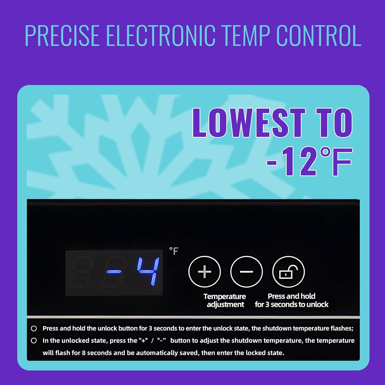 DEMULLER 4.0Cu.ft Compact Chest Freezer, Small Deep Freezers with Top Open Door & Electronic Panel & Two Storage Wire Baskets, Temp Range -12 ℉ to 50 ℉, Black
