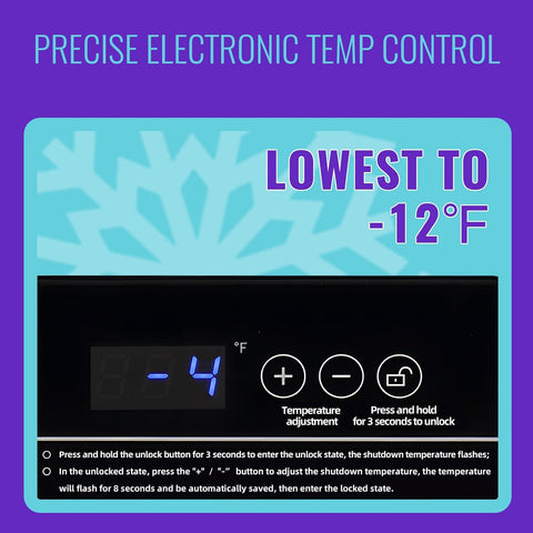 DEMULLER 4.0Cu.ft Compact Chest Freezer, Small Deep Freezers with Top Open Door & Electronic Panel & Two Storage Wire Baskets, Temp Range -12 ℉ to 50 ℉, Black