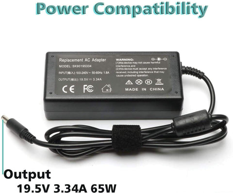 65W AC Charger for Dell Inspiron 15-7000 15-5000 15-3000 17-7000 17-5000 17-3000 13-7000 11-3000 2 in 1 Series 3558 3181 5100 5535 5555 5558 5559 5567 XPS 9350 9360 la65ns2-01 Charger Laptop Power