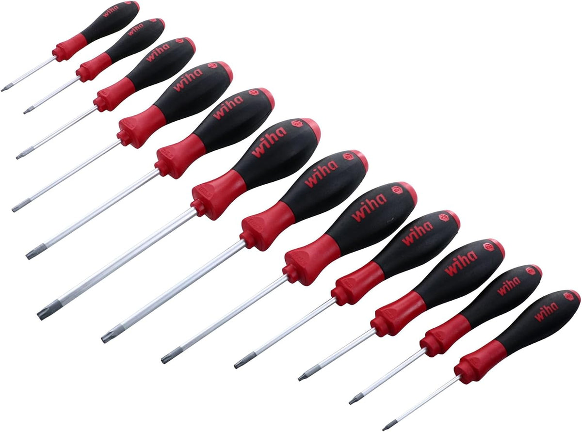 Wiha 36267 Torx Screwdriver Set, 12 Piece, T5–T40, SoftFinish Ergonomic Handle