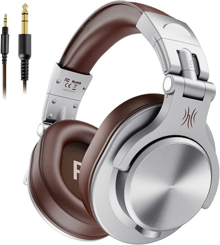 OneOdio A71 Hi-Res Wired Over-Ear Studio Headphones for DJ, Mixing - Silver