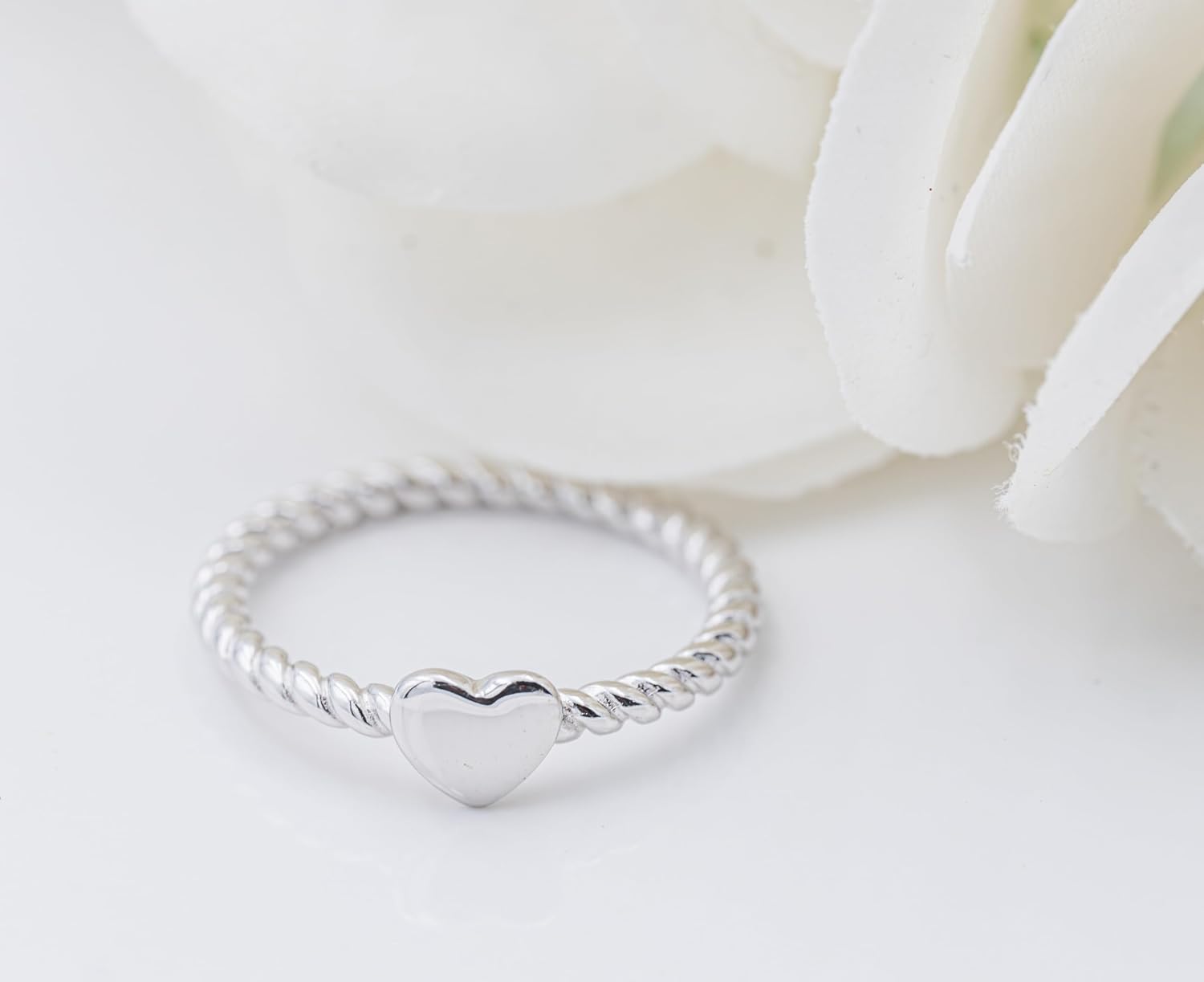 Precious Pieces Rope Heart Ring, 925 Sterling Silver