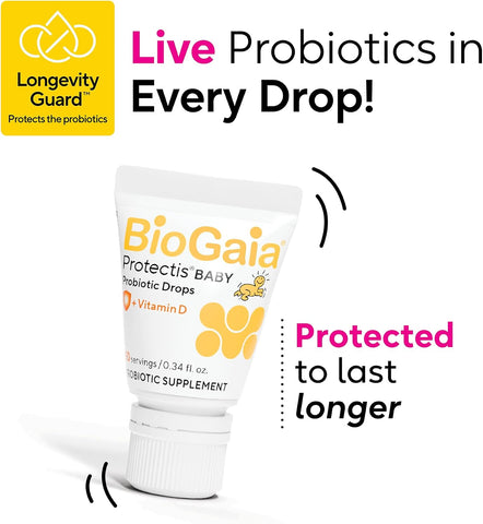 BioGaia Baby Probiotic Drops + Vitamin D | Colic & Gas Relief | 50 Servings